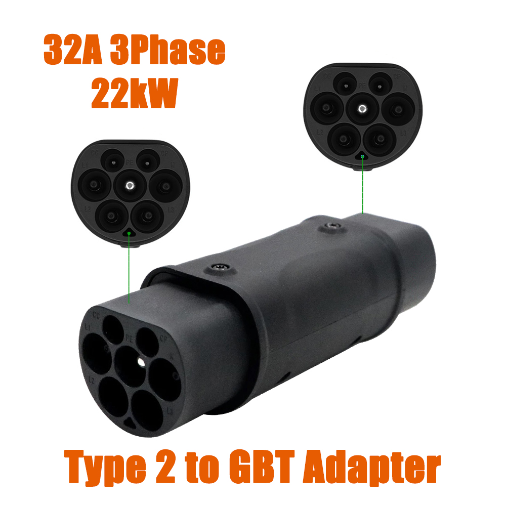 Typ 1 auf Typ 2 Adapter Elektrofahrzeug-Ladegerät Typ 2 auf Typ 1 AC-Adapter GB/T EVSE Ladewandler für Elektroautos
