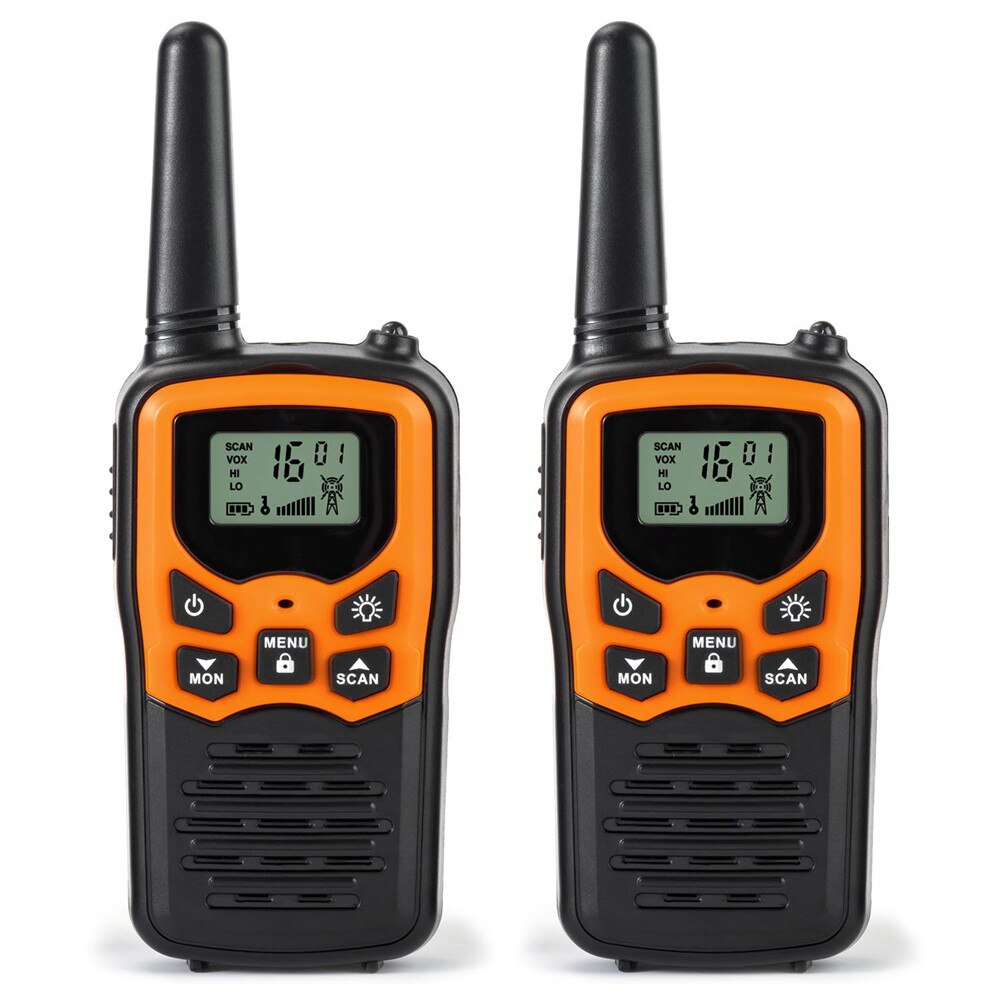 2 stuks Draagbare Handheld Walkie Talkies Mini Twee Manier Radio Transceiver Outdoor Camping Civiele gebruik Interphone: orange