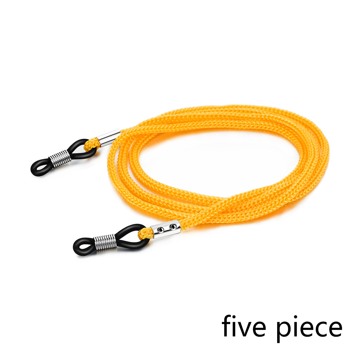 Soporte de correa para gafas ajustable de 5ps, cuerda antideslizante para gafas, cordón de cadena para gafas de sol deportivas, retenedor de gafas para mujeres y hombres: YELLOW