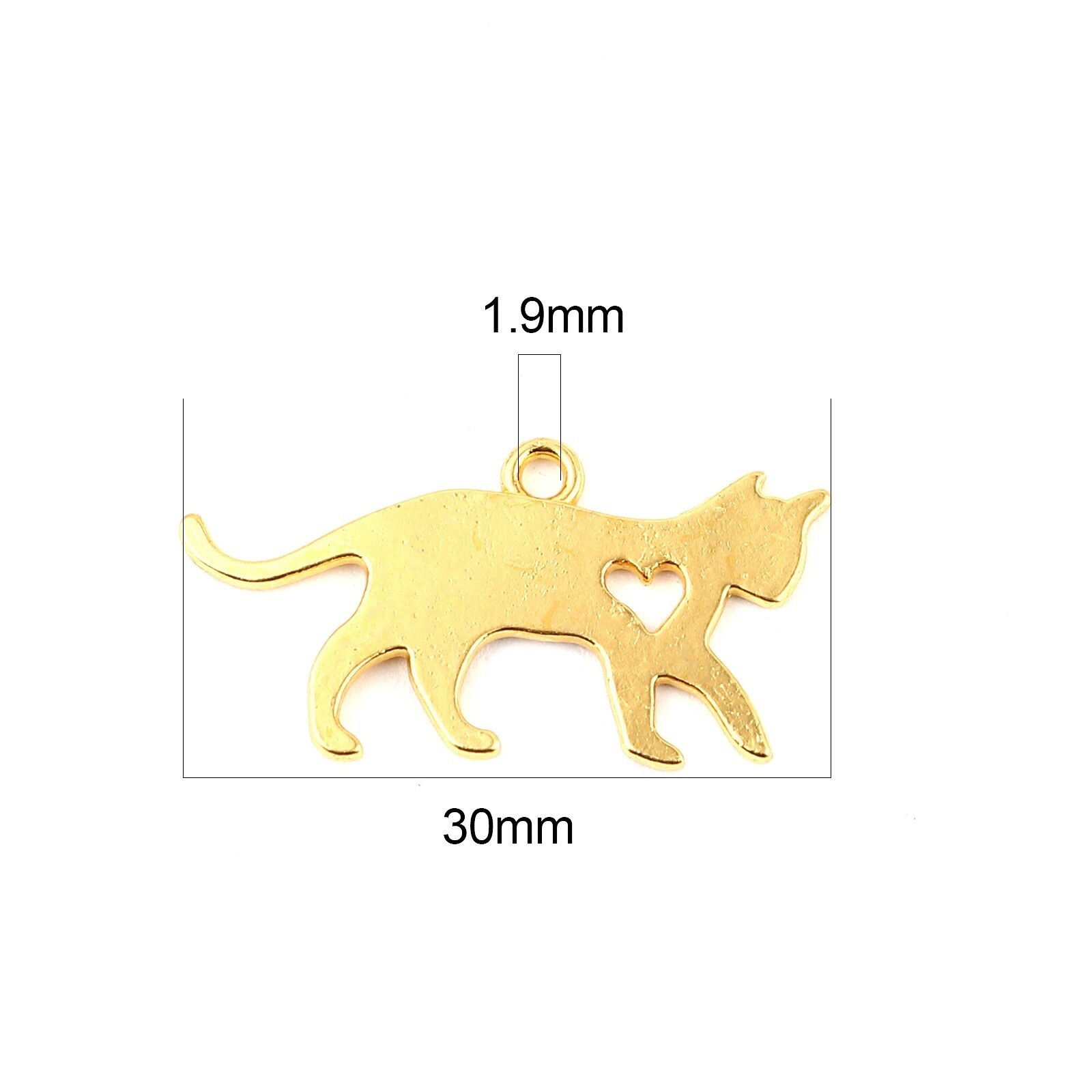 50PCs ciondolo in lega di zinco a base di gatto per gioielli collana che fanno orecchini Color oro Cat Animal Series bracciale fai da te: 1