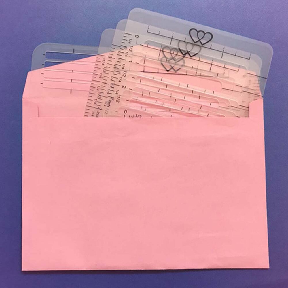 4PCS 4 Style PP Material Practical Durable Guide Templates Addressing Envelope for Thank You