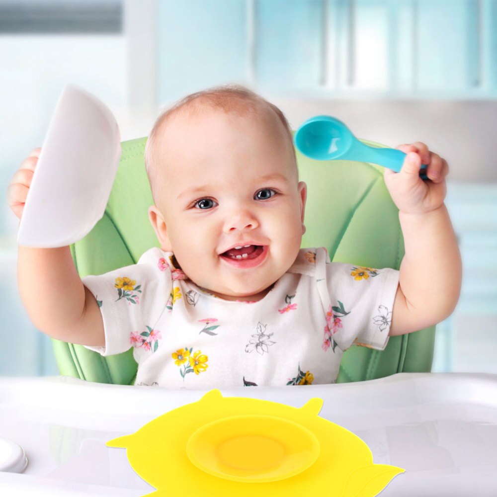 1pc Silicone bébé alimentation napperon ventouse anti-dérapant bébé vaisselle bol tapis