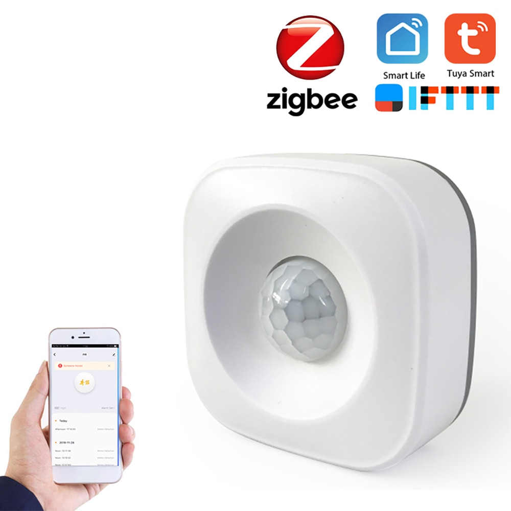 Tuya Powered ZigBee PIR Motion Sensor Wireless Passive Infrared Detector 360° Detection Angle Security Burglar Alarm Sensor Tuya