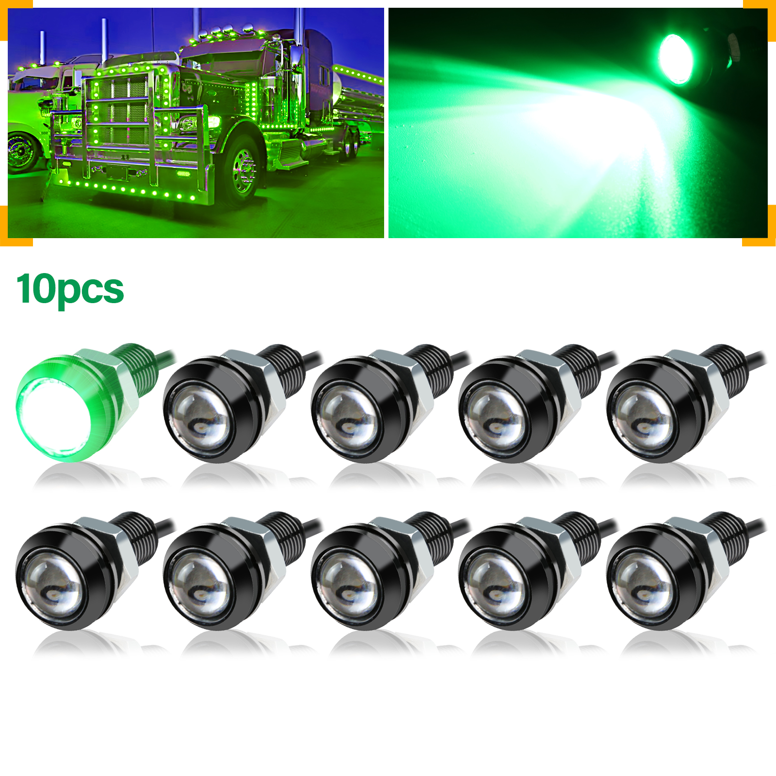 20/10 stk. 0.7in/18mm- delt eagle eye-kjørelys med led-kjørelys, 12v led-parkeringslys til bil, ryggelys: Foranderlig / 4300k