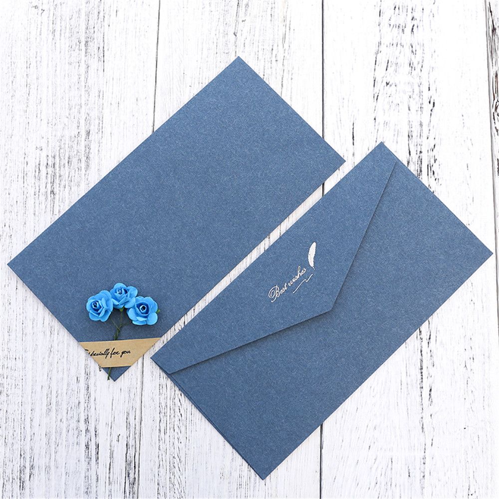 2 uds sobres de flores secas Vintage con letras tarjetas postales de papel cubierta de tarjeta de felicitación papelería Linda invitación de de boda