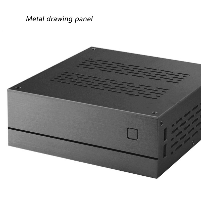 A01 Case HTPC Horizontal Computer Case ITX Mini Case Industrial Control Case Black Chassis Aluminum Upper Cover