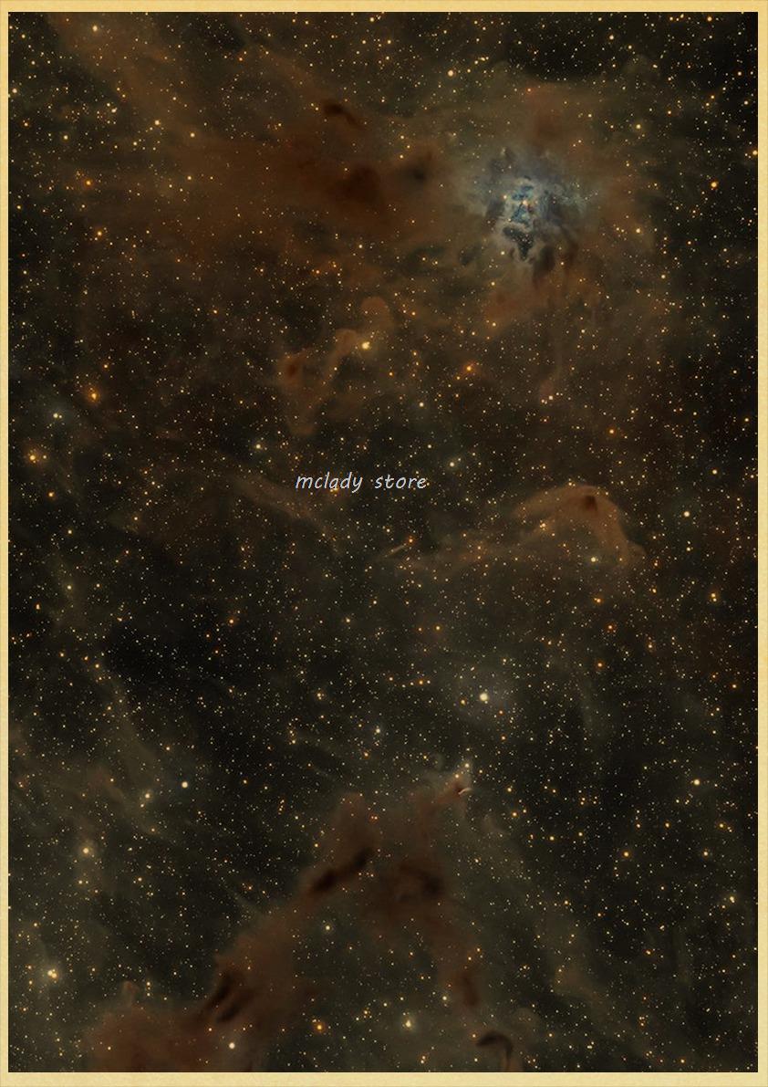 Plakater for verdensrommet stjernehimmelen rom galaksedekor solsystemet planet univers vintage kraftkunst veggmaleri: Oransje / 12 x 16