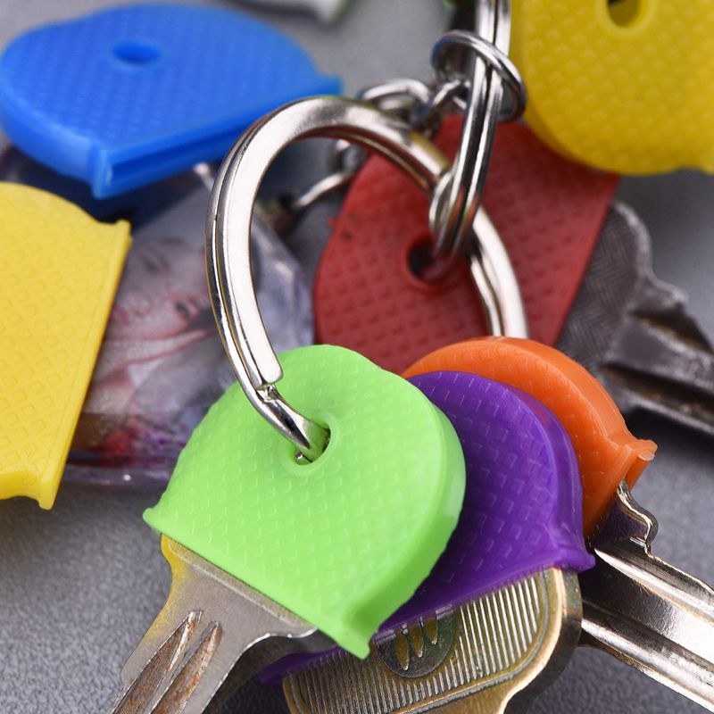 24 nøglehætter med fleksibelt nøglelåg til nem identifikation af dørnøgler, flerfarvet