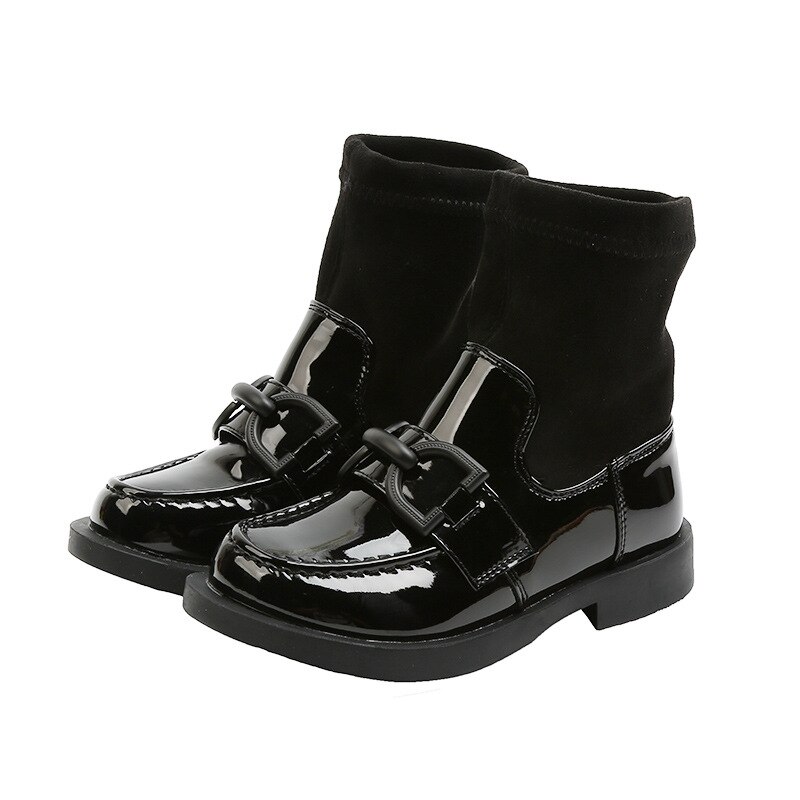 Herbst und Winter Mädchen Beiläufige Kurze Stiefel Helle Leder Prinzessin Stiefel Leder Schuhe freundlicher Schuhe