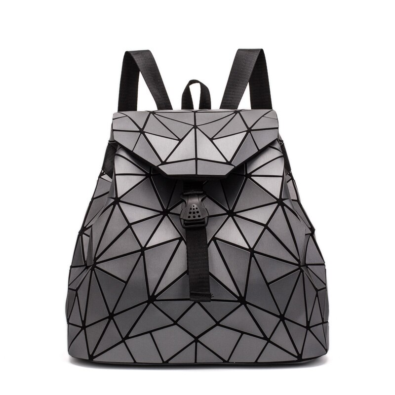 Nuove Donne Zaini Coulisse Luminoso Geometria Pieghevole Zaini Borse Femminile Piccola Borse da Scuola Per Le Ragazze Adolescenti Mochila: Big C