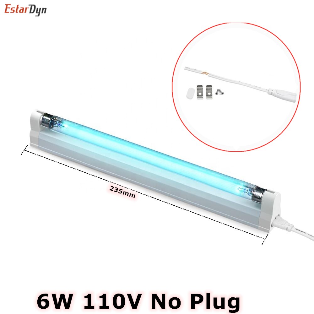 8w 6w germisidivaloa,  t5- putkinen uvc-sterilointilaite, pölypunkkien poistaja, uv-kvartsilamppu makuuhuoneeseen/sairaalaan 220v 110v: 6w 110v plug