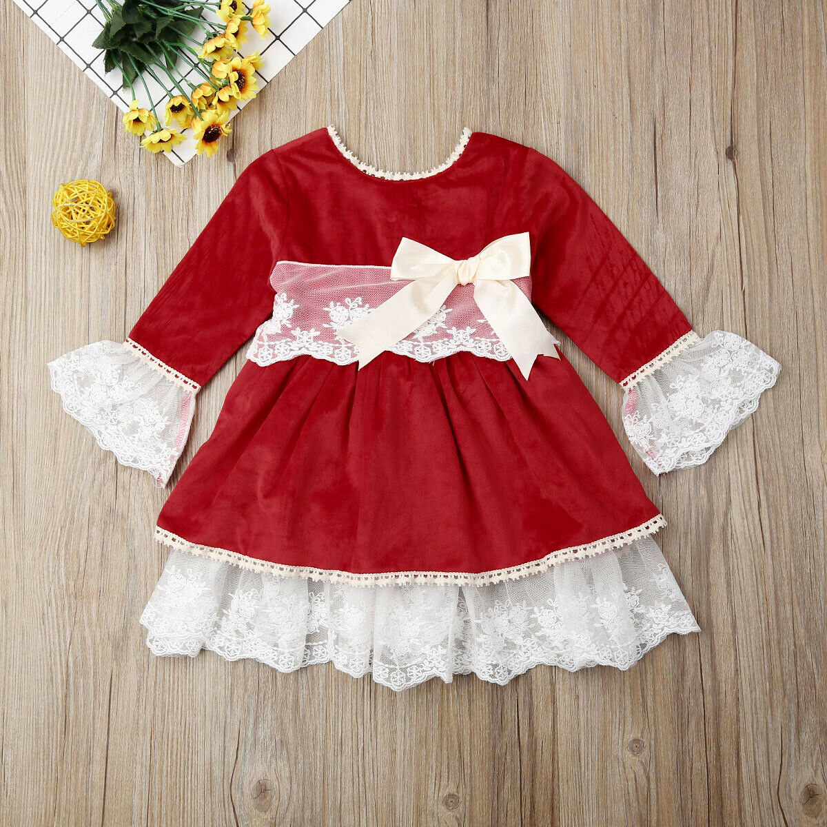 1-6T Chirtmas Kleding Peuter Kid Clotehs Baby Meisje Kleding Prinses Jurk Lace Tulle Party Pageant Jurk Kerst jurken