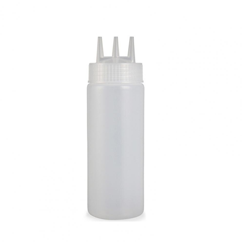 Bouteille de compression de chocolat avec capuchon en plastique gâteau décoration outil pain cuisson Dessert Condiment distributeur bouteille pour Dessert maison: White 1