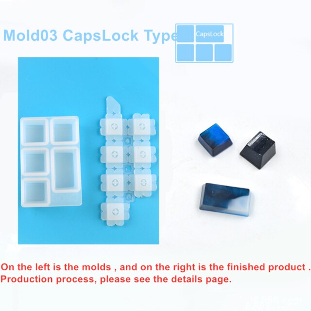 Manual DIY Mechanical PC Keyboard Key Cap Silicone Mold UV Crystal Epoxy Molds for DIY Handmade Crafts Making Mould Tools: Mold3