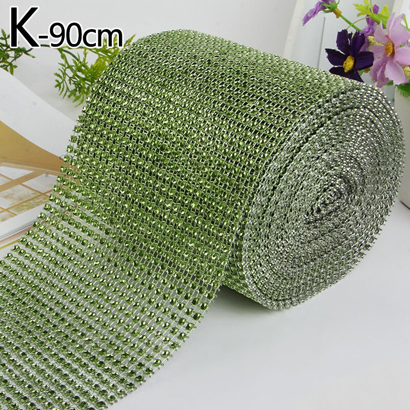 1 Roll 24 Rijen Goud Zilver Crystal Diamond Mesh Rhinestone Lint Voor Verjaardag Bruiloft Diy Decoratie Cake Wrap Crystal Tulle: K