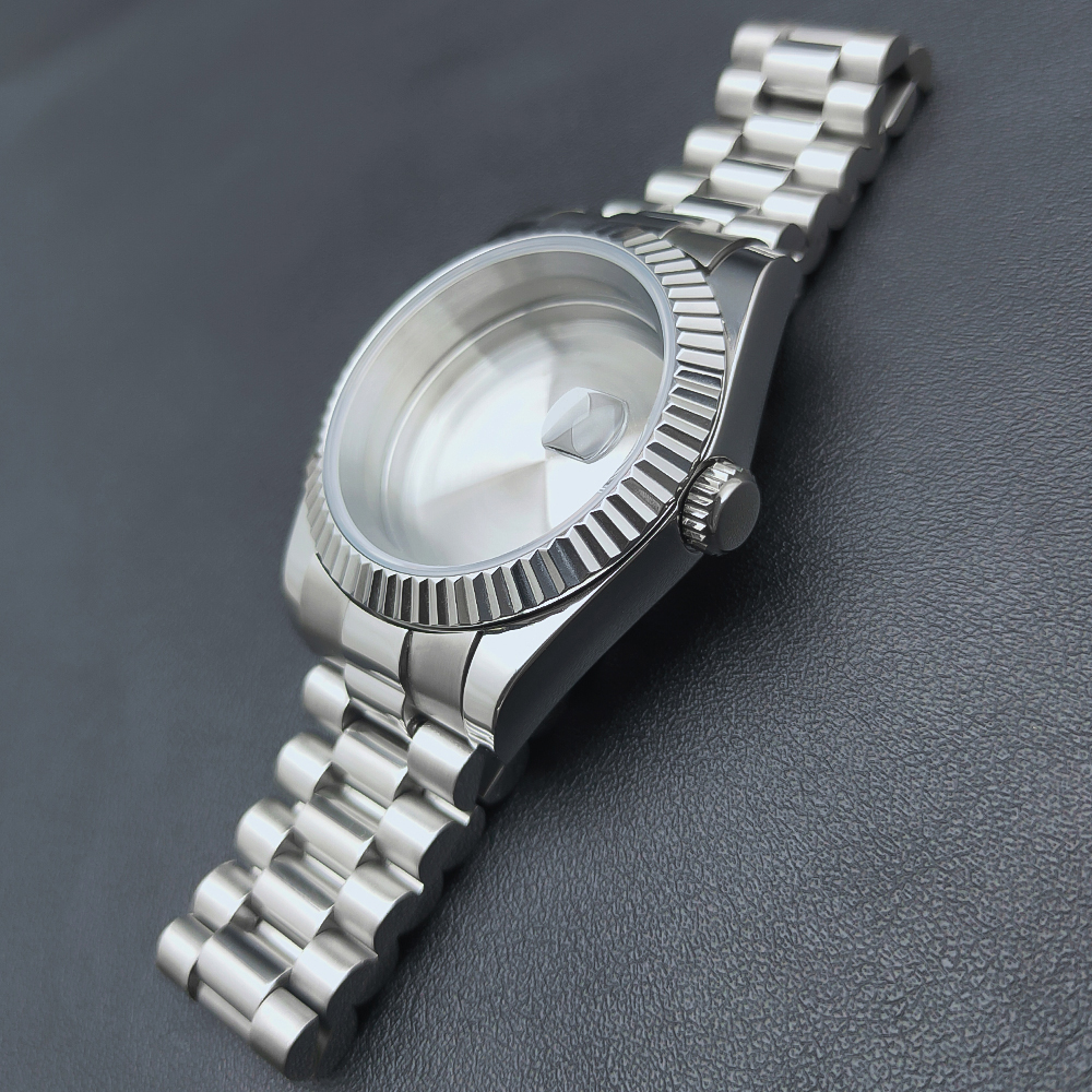 NEITON 36MM/39MM Watch Case Fit NH34/35/36 ETA2824 2836 Movement Sapphire 100m Waterproof Presidential Bracelet Strap