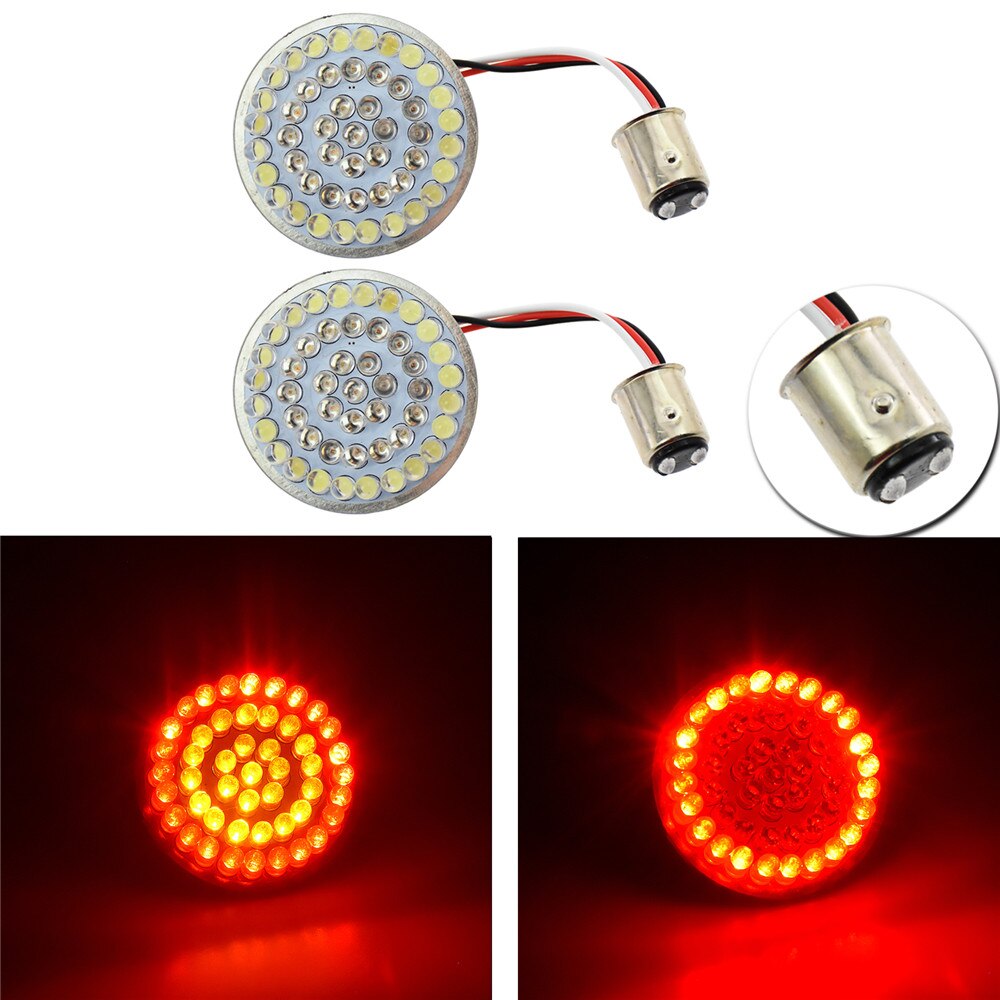 Motorcykel kula blinkers blinkljus lampa 1156 1157 vita bärnstensröda led insatser lampor 2 st för harley dyna sportster: 1157 ljus c