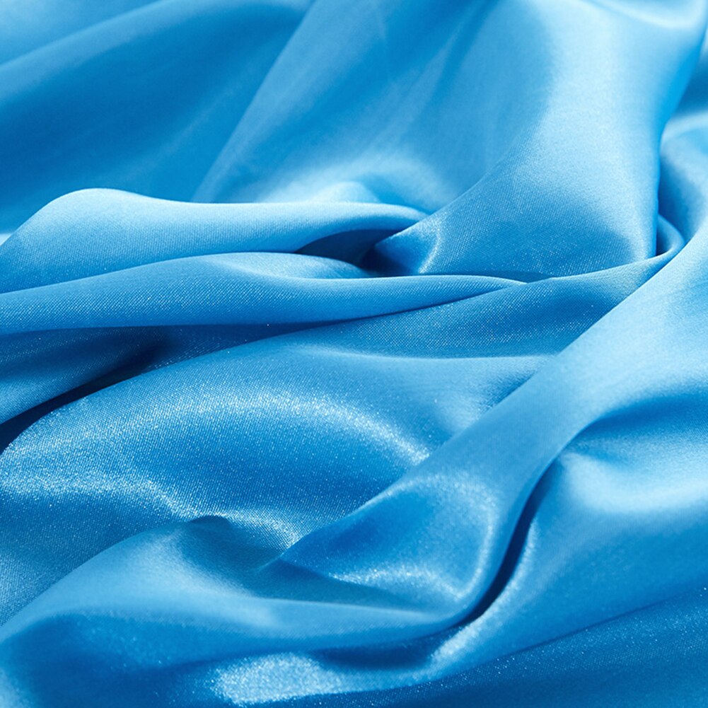 Funda de almohada de satén de poliéster suave, cubierta protectora de tela de color sólido, luz Invisible, decoración del hogar: Azul