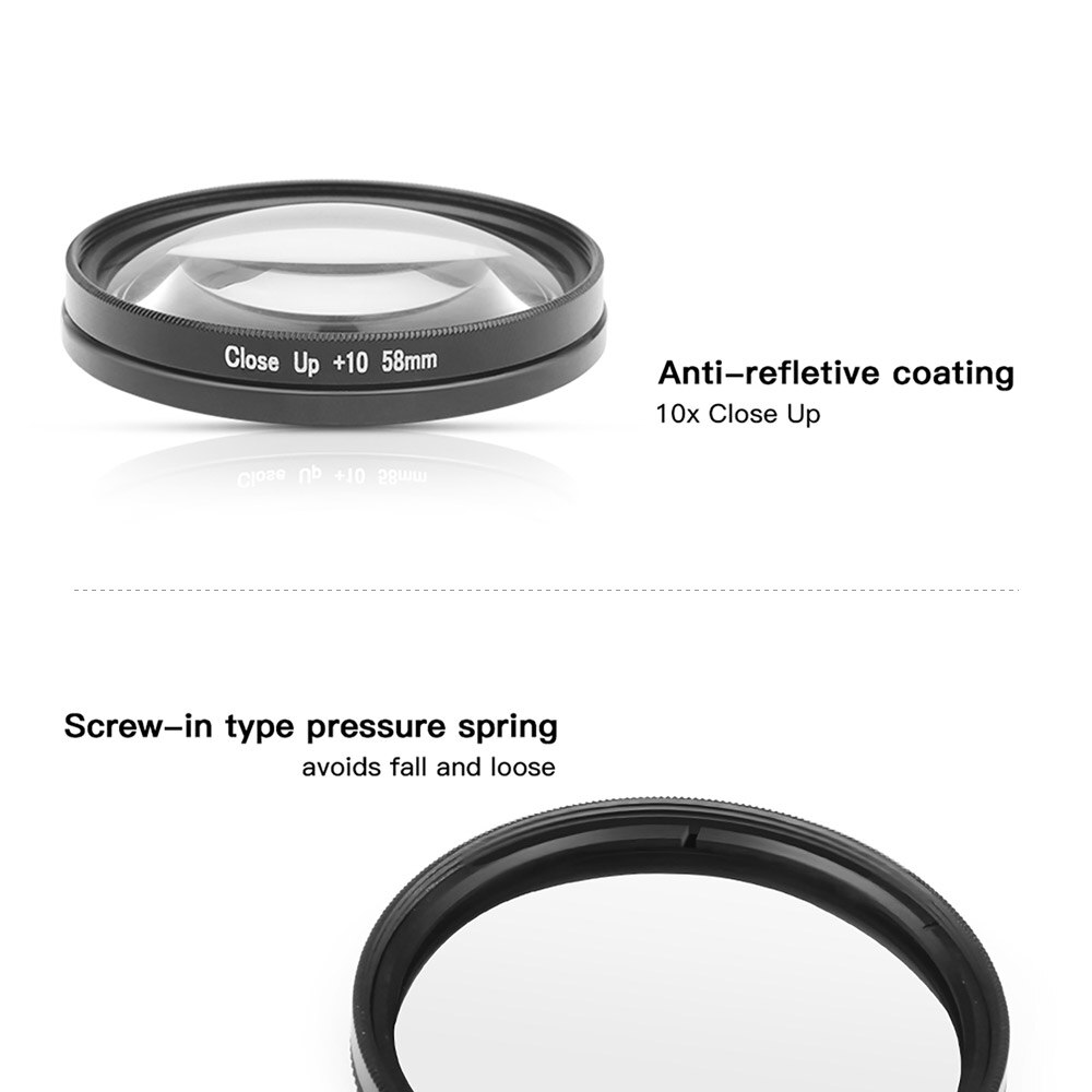 camera lens for Gopro Hero 7 Black 6 5 Black Waterproof Case for GoPro Accessory 58mm Macro Lens 10x Magnification Close Up Lens
