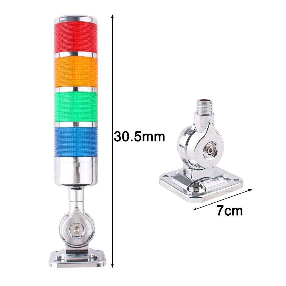 4 layers Rotatable 180 Stack light Red warning light industrial for CNC machine DC 24V 12V AC220V 110V Steady flashing light LED