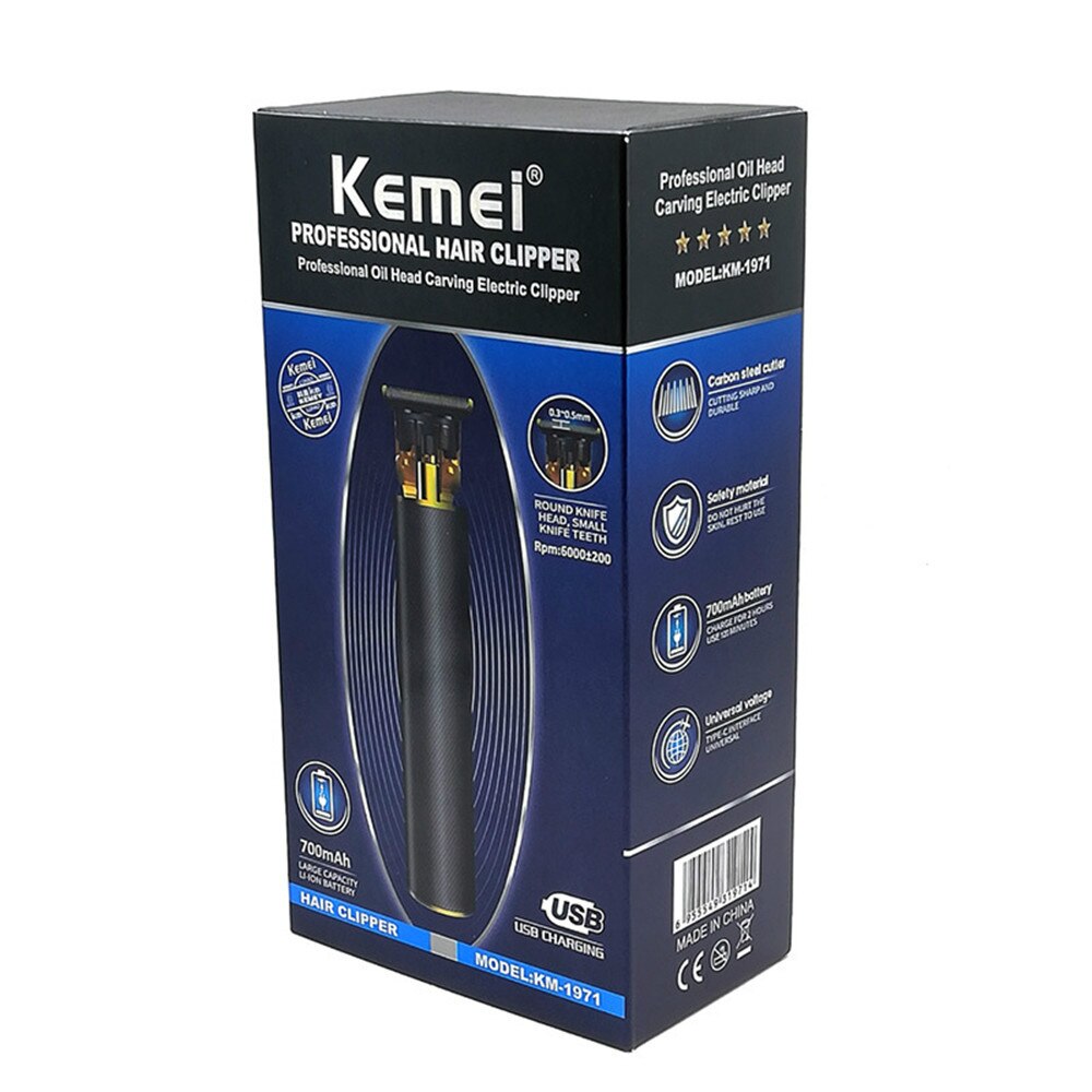 Kemei 1971 Pro Li T-Outliner Skelet Zware Hitter Cordless Trimmer Mannen 0 Mm Kaalhoofdige Tondeuse Afwerking Haar Snijmachine