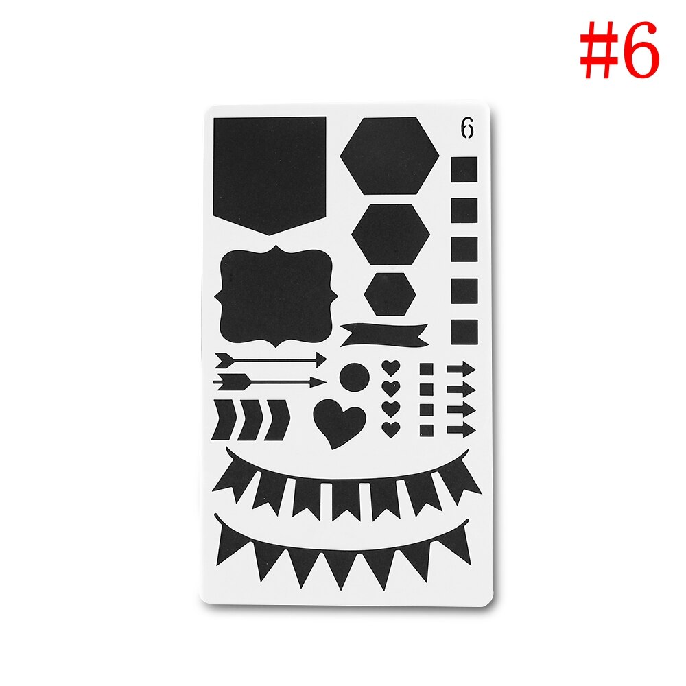 1pc Hollow Ruler Plastic Stencils Bullet DIY Journal Stencil Template Journal Notebook Diary Scrapbook Stationery Portable Art: 6