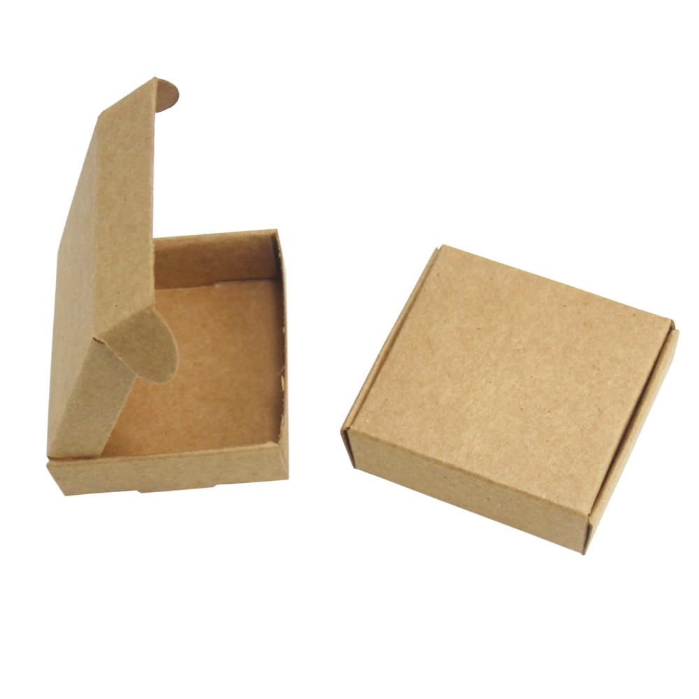 6.5x6x2cm Small brown kraft paper box, Vintage cardboard handmade soap box craft paper packaging jewelry box 50Pcs