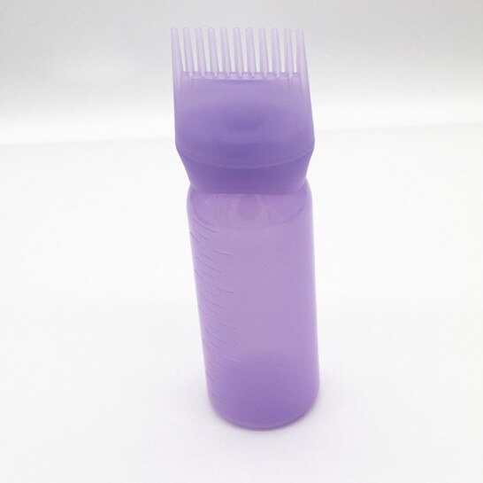 1PC Verven Shampoo Fles Olie Kam 120ML Haar Tools Haarverf Applicator Borstel Flessen Styling Tool Haarkleuring: Paars