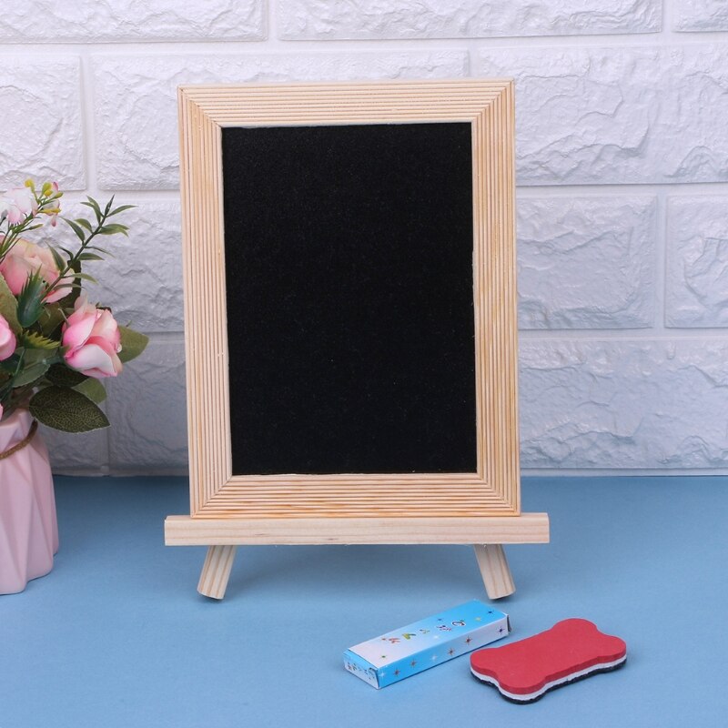 Wood Frame Desktop White Whiteboard Children Kids Toy Chalk Wipe Board P9YA