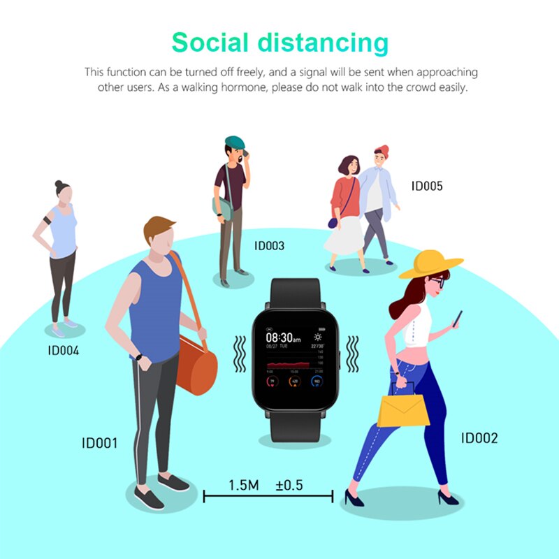 Bluetooth horloges fitness tracker lichaamstemperatuur hartslagmeter metronoom sportarmband smartwatch  r66