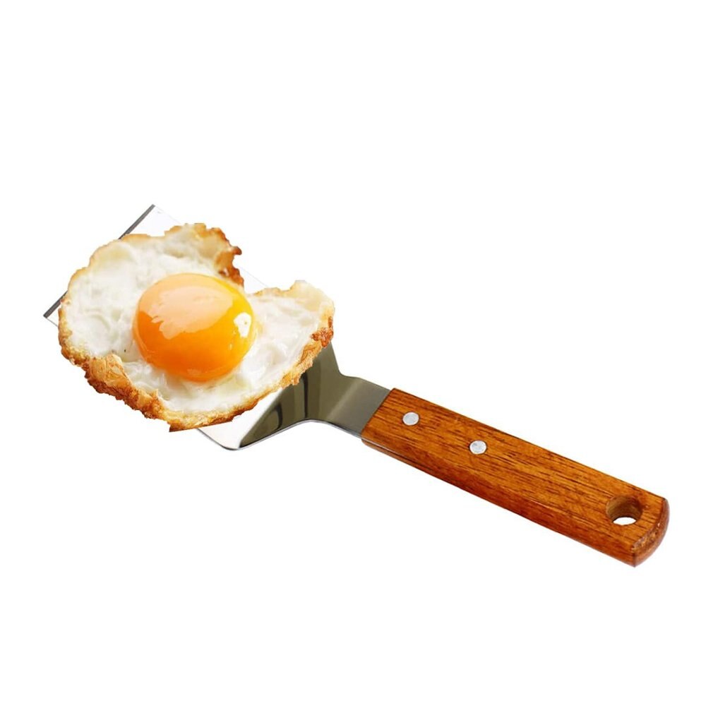 Metal Spatula For Cast Iron Skillet Stainless Steel Grill Spatula Slotted Spatula Turner Fish Spatula With Wood Handle