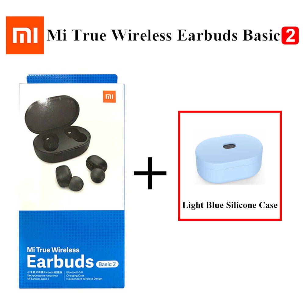 Xiaomi-auriculares Airdots 2 TWS versión Global, auriculares inalámbricos originales con Bluetooth 5,0, auriculares estéreo Mi True Wireless 2, TWSEJ061LS: Add Blue Case