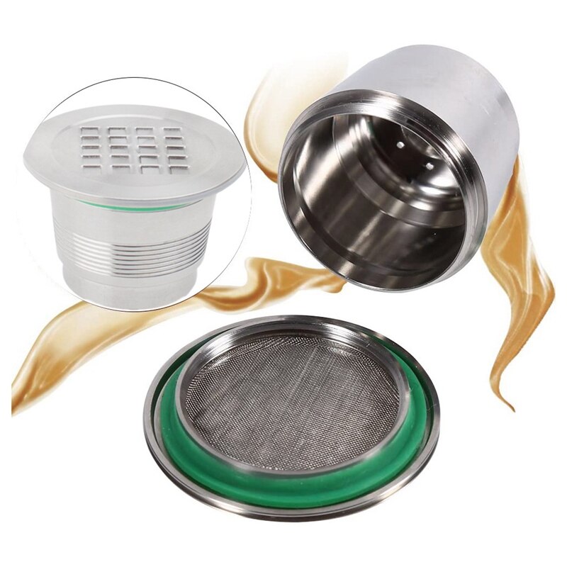 Coffee Machine Stainless Steel Capsule Filter Pos Tamper Refillable Reusable Press Refillable Coffee Capsules Filters