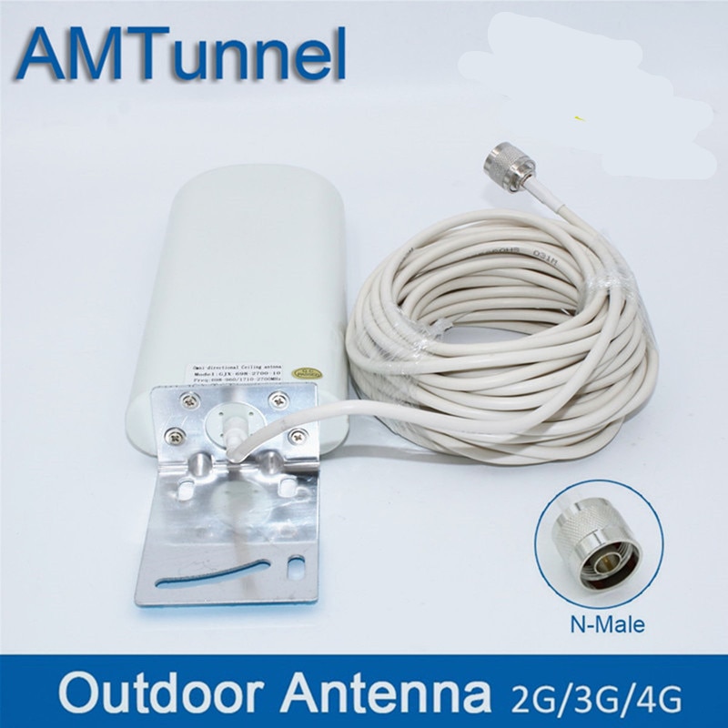 Gsm-antenneforsterker 3g 4g lte-antenne 20 dbi 3g ekstern antenne med 10m kabler 698 2700 mhz til 2g 3g 4g celluar signal repeater