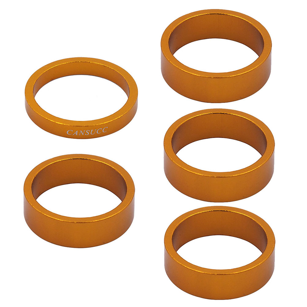 Arandela de horquilla delantera para bicicleta de montaña, arandela de eje de manillar, espaciador, juntas, horquilla delantera de 5/10mm, accesorios para bicicleta de carretera: Gold