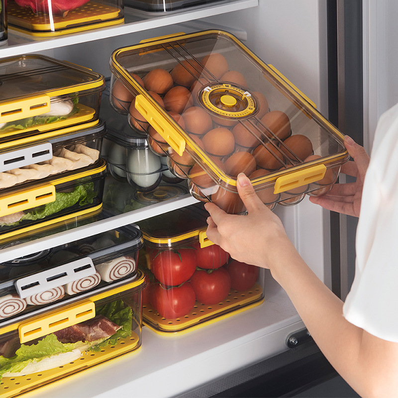 Egg Storage Box Kitchen Drawer Type Egg Storage Box Refrigerator Storage Box Fresh Keeping Box Dumpling Box Household Eggs Holde