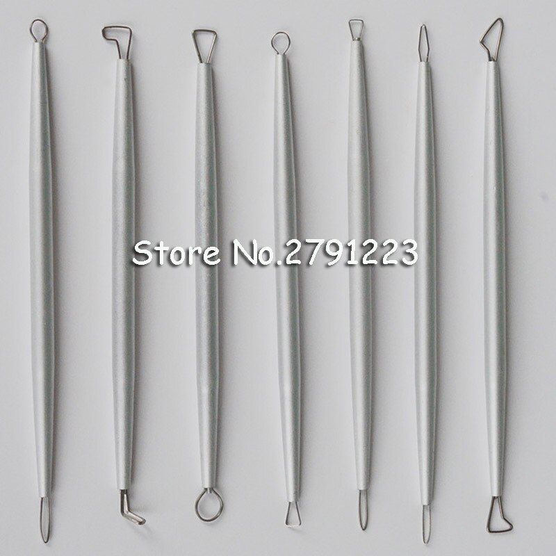 7Pcs/set Stainless Steel Aluminum Polymer Clay Tools Pottery Ceramic Sculpting Tools Carving Wire End Ribbon Tools 14 head