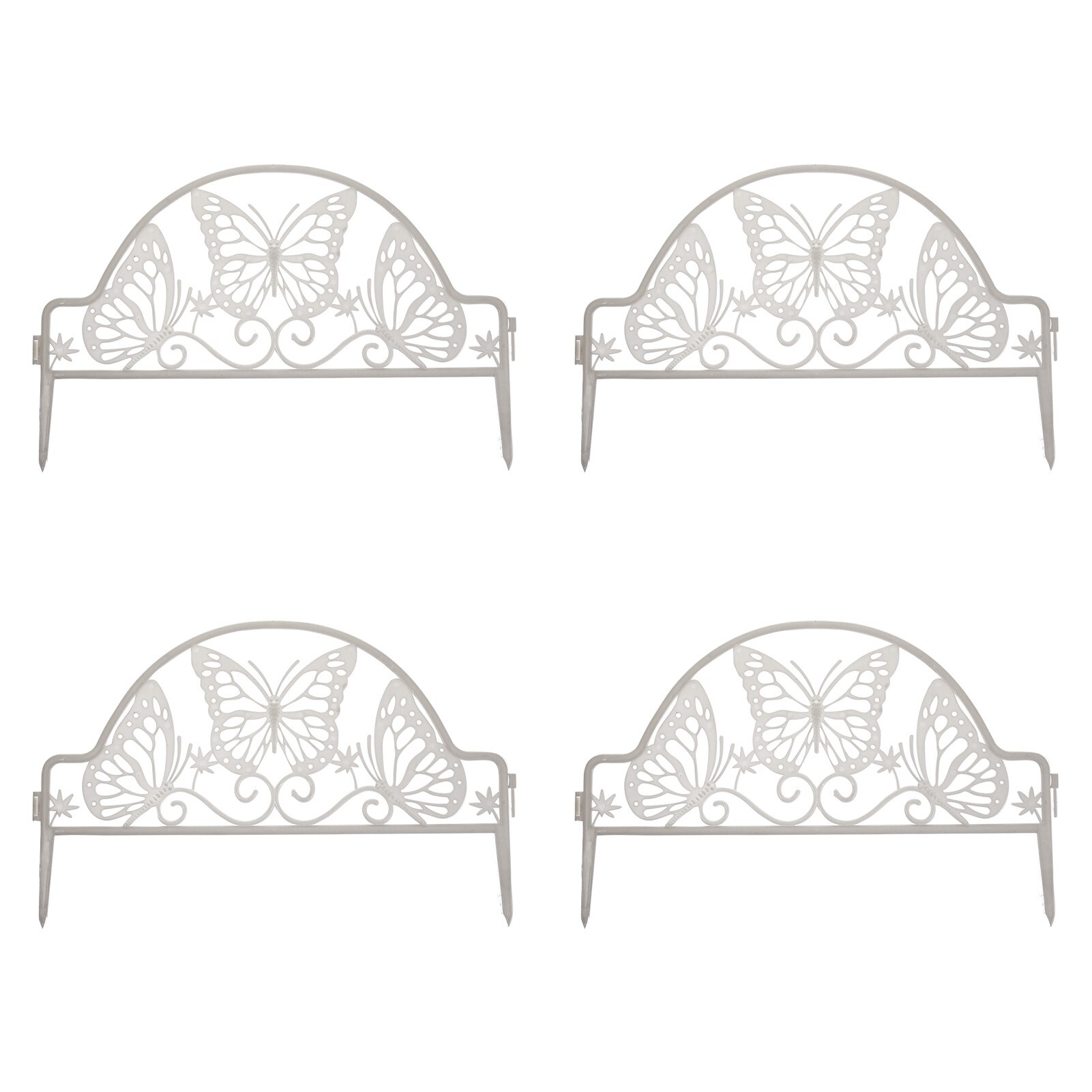 4PCS Outdoor Fence White Plastic Picket Fence Garden Border Edging Can Be Spliced And Disassembled Guardrail Wedding Decor Fence: Default Title