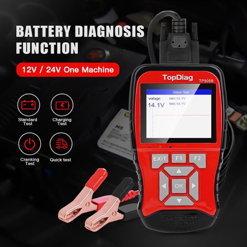 1pc Original JDiag JD908B OBD2 Scanner Tool + 12V Battery Tester