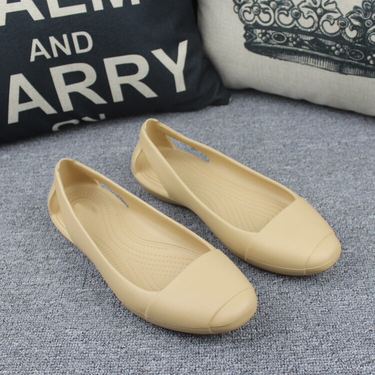 Sommar kvinnor plast sandaler lägenheter skor för kvinnor tjejer dam mule träskor tofflor slip on svarta trädgård träskor odödlig anna  w8: Gyllene / 8