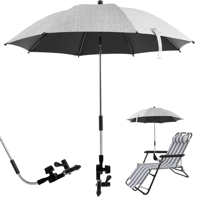Paraguas para acampar y playa, sombrilla Anti-Uv, sombrilla para playa al aire libre, Clip de protección, equipo para sombrilla, lluvia con silla: Rosa