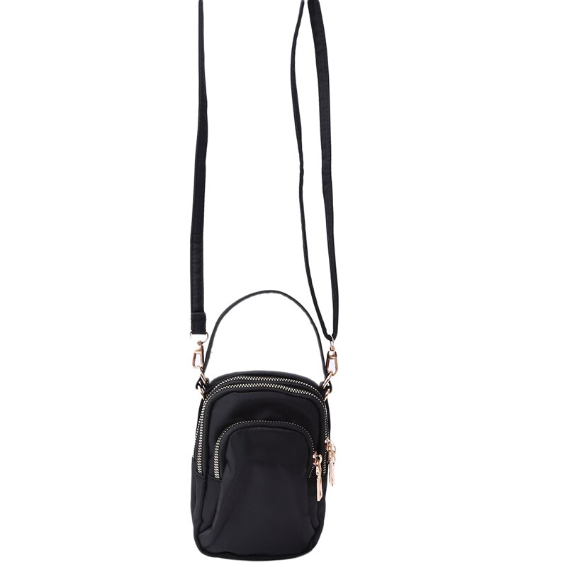 Mini bolsa feminina bolsa de moda casual sólida bolsa de ombro versão coreana selvagem bolsa de telefone crossbody sacos para mulher: black