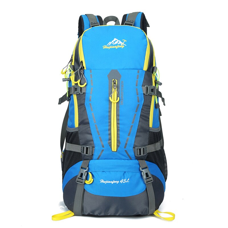 High-capacity 45L Mountain Bag Waterproof and Wear resistant Travel Pack Muti-function Hiking Knap-sack Lightweight Backpack: Blue