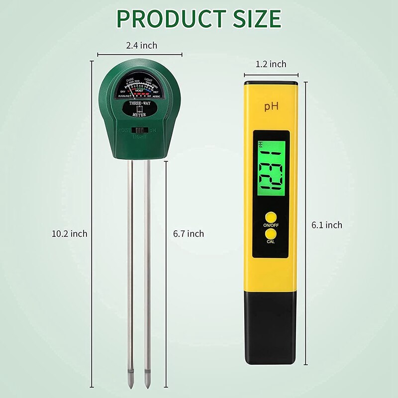 GTBL Soil Tester Kit-PH Meter 3-In-1 TDS And EC Photometer Kit,Soil Water Test Pen,Suitable For Home,Gardening