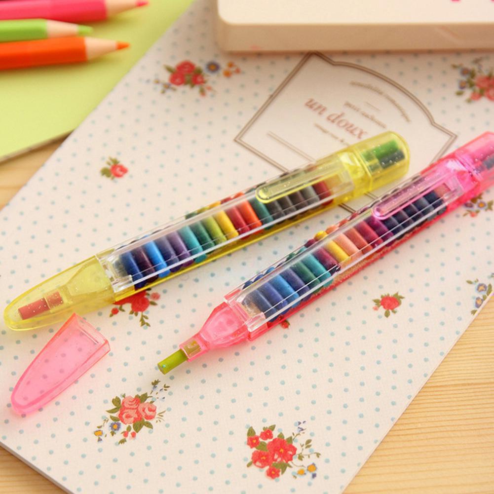 20Colors Non-toxic Crayon Set for Kids Students Drawing Painting School Supplies