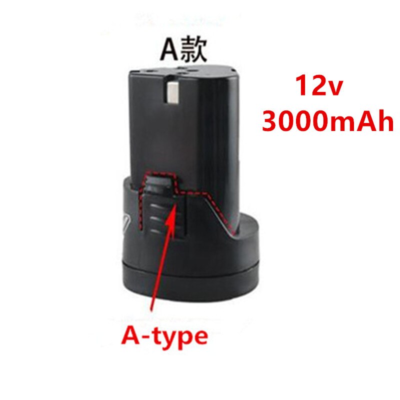 25v 21v 16.8v 12v 18650 lithium li-ion batteri til trådløs skruetrækker elektrisk boremaskine batteri værktøj oplader batteri 3.7v: 12v 3000 mah en