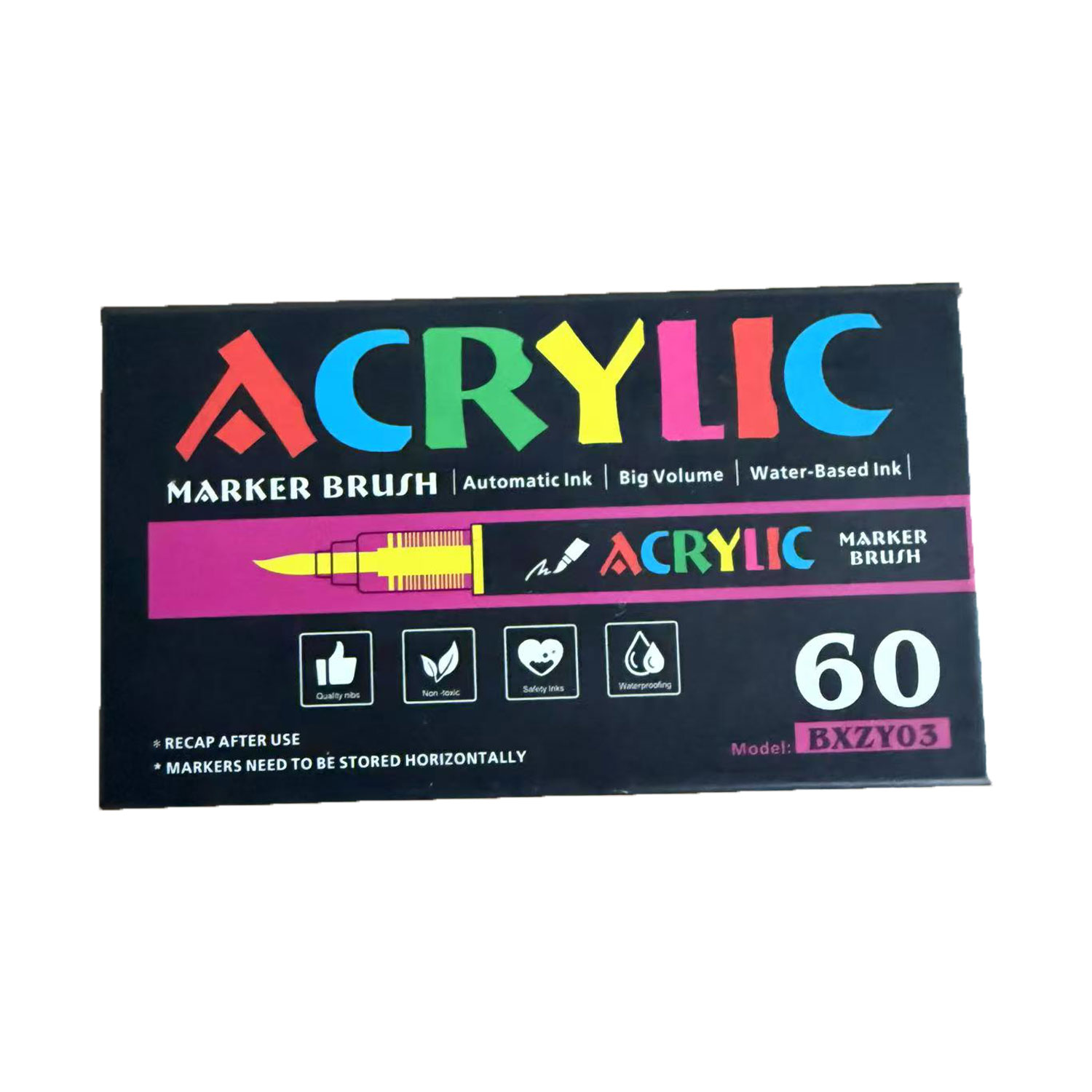 12-80 Colors Acrylic Paint Pens Markers Brush Tip Paint Markers For Rock Painting Wood Canvas Stone,Christmas DIY Crafts: PURPLE