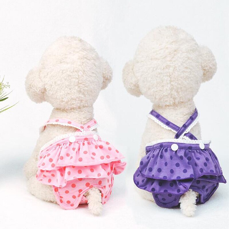 Kæledyrshund fysiologiske bukser bamse polka dot strop nederdel menstruationsbukser tæve hygiejniske sikkerhedstrusser kæledyrsartikler