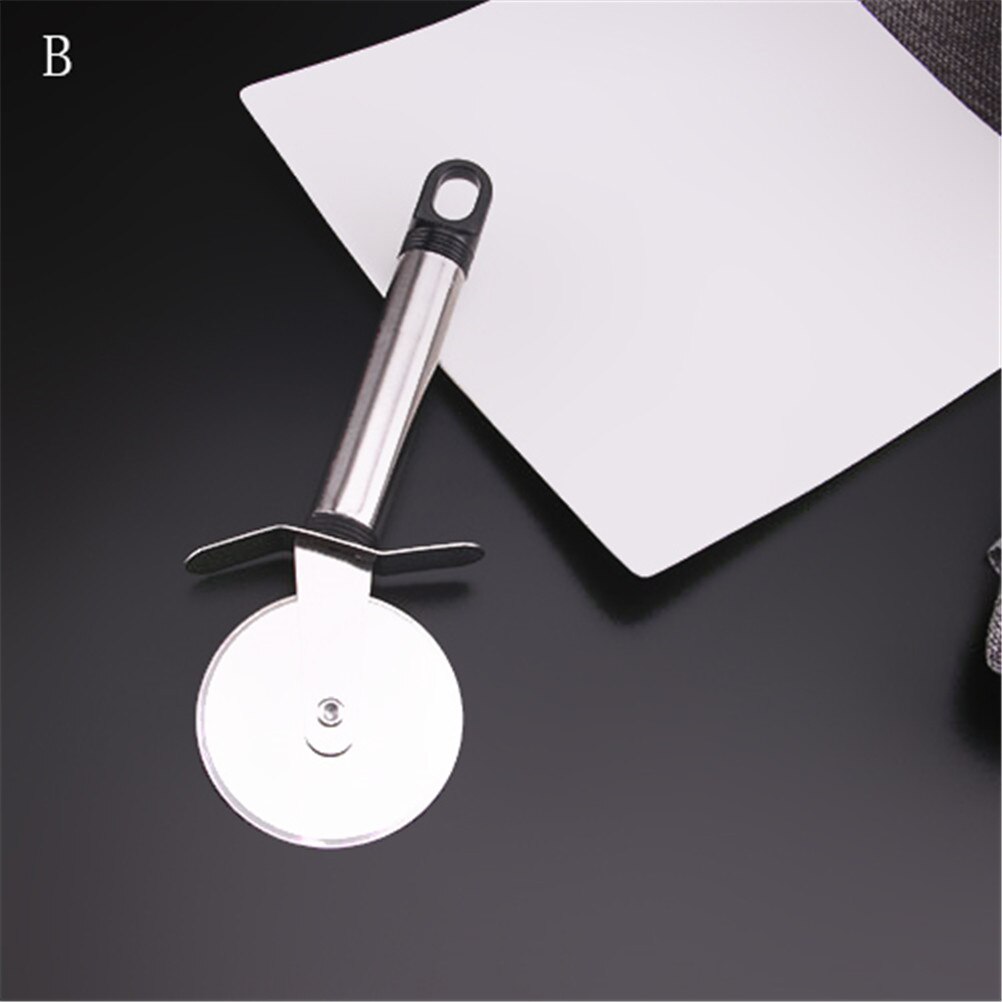 1Pc Pizza Cutter Rvs Dubbele Roller Mes Cutter Gebak Pasta Deeg Crimper Keuken Tool Party: B