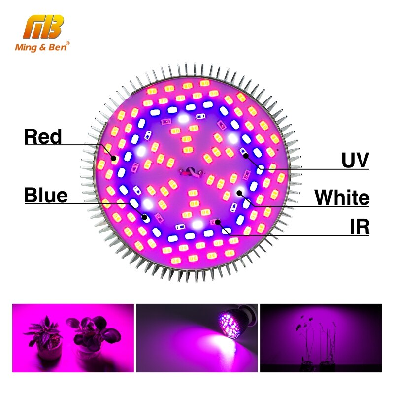 Lampe horticole de croissance UV/IR, 5/10/30/50/80W, spectre complet, pour culture hydroponique de plantes et légumes